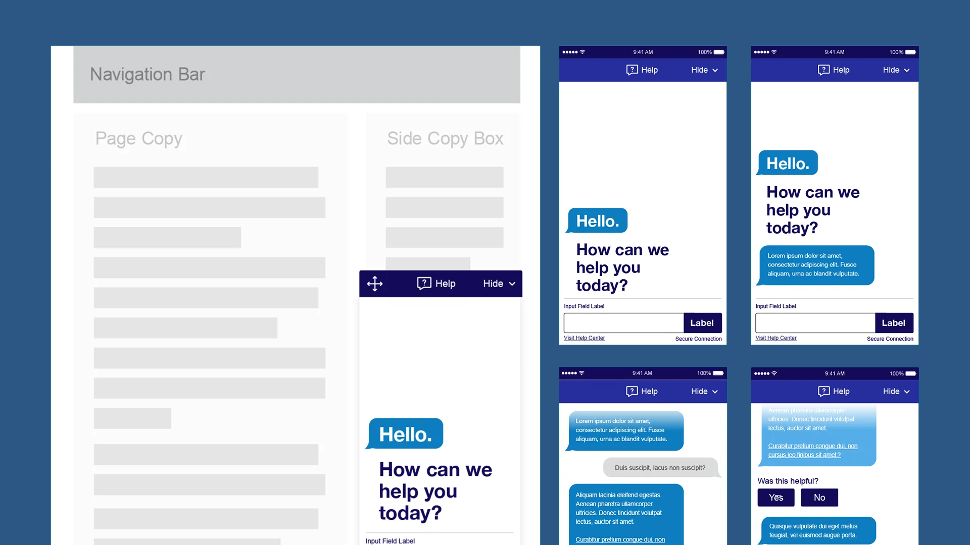 USBank Chatbot Greeting Screens