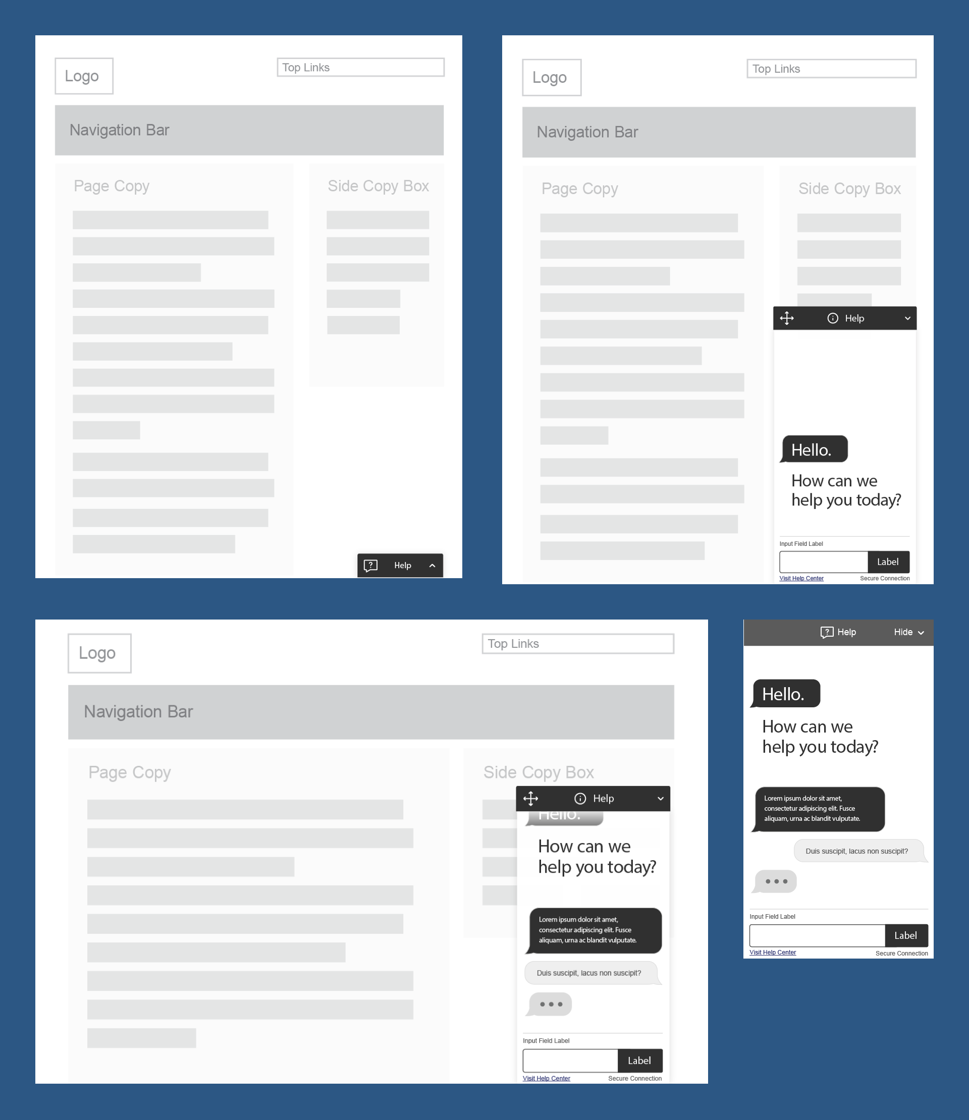 USBank Chatbot Wireframes