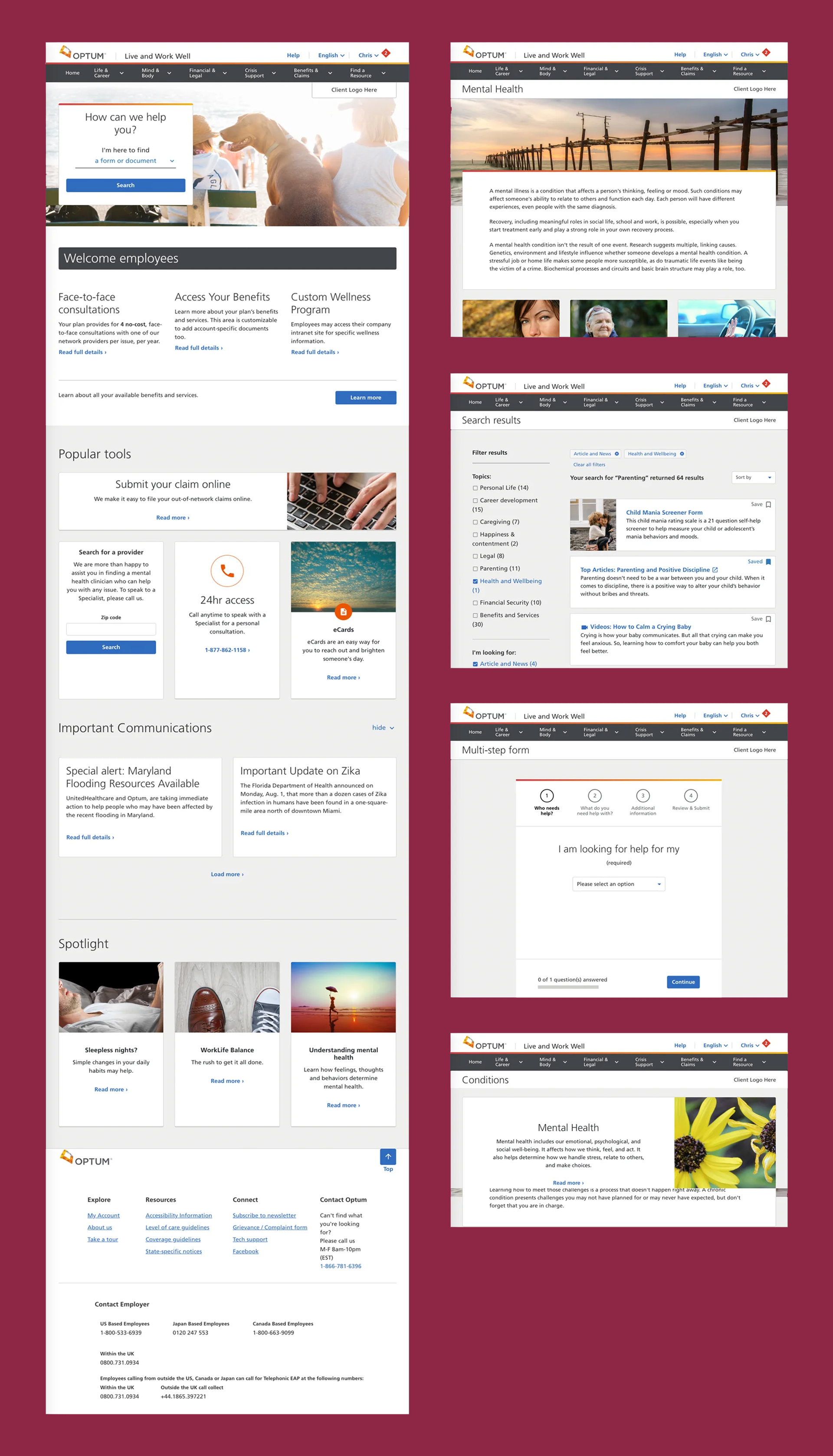 Optum Health Global Site Redesign